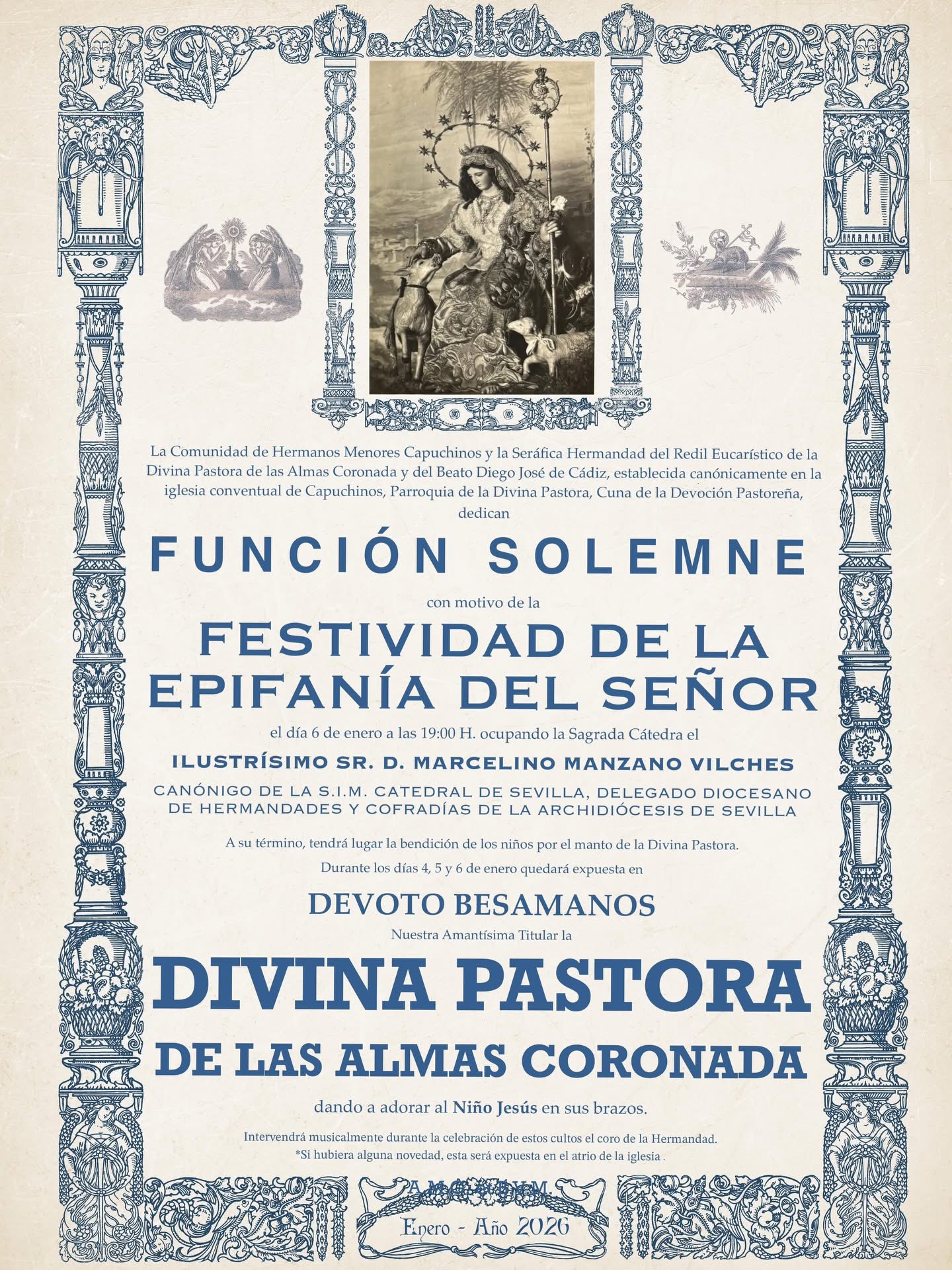 CULTOS | La Divina Pastora de las Almas Coronada estará expuesta en Devoto Besamanos.
